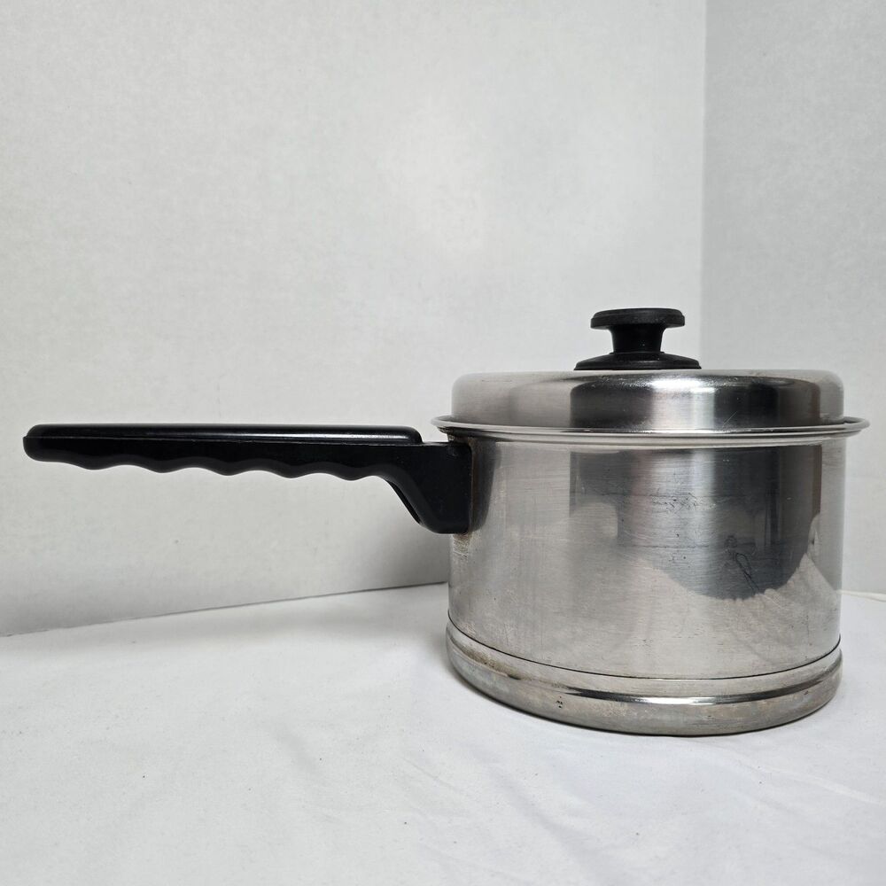 Vintage Lifetime 18-8 Stainless Steel 2 QT Saucepan w/Lid Made in USA R7